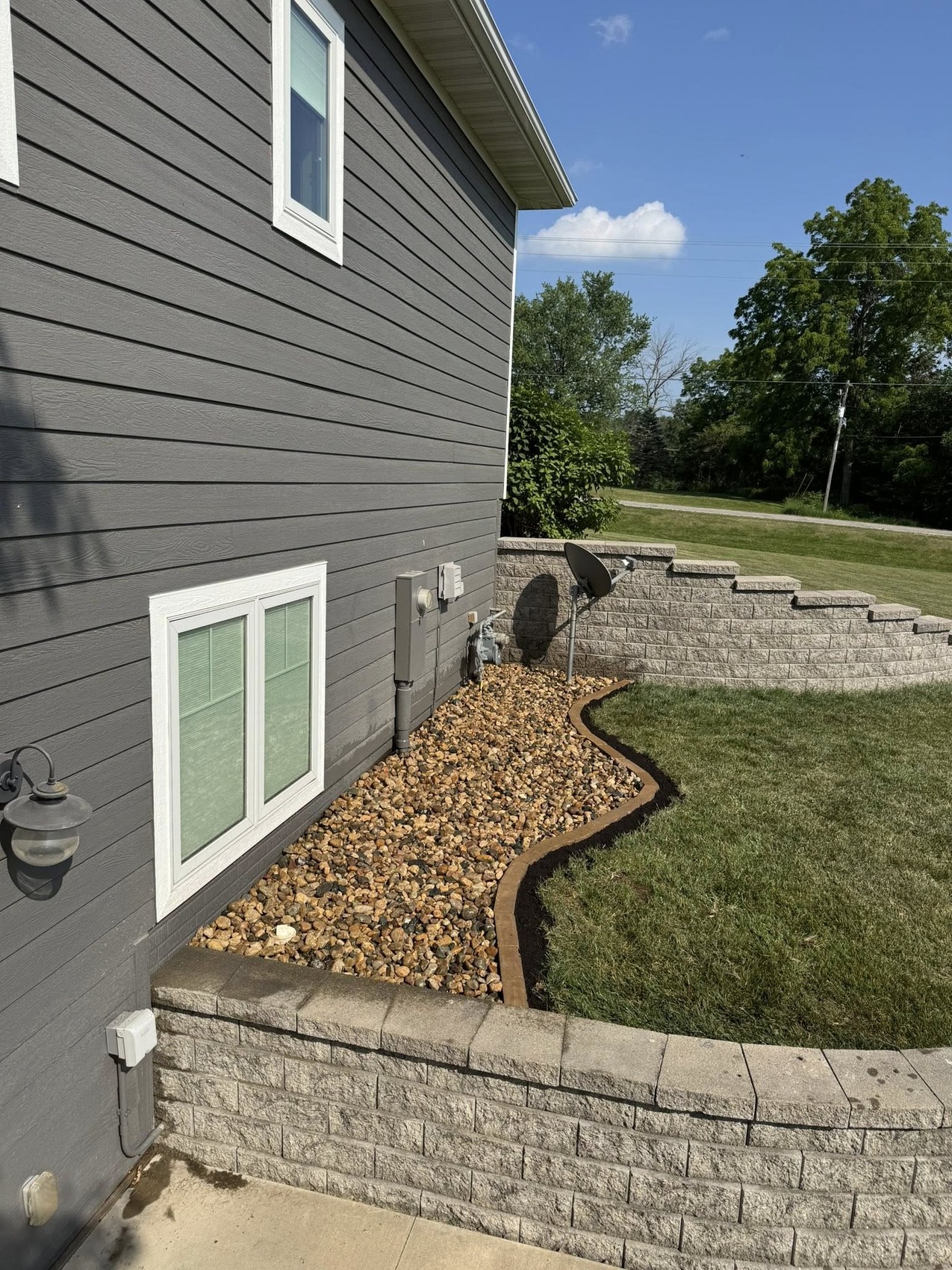 Landscape rock bed